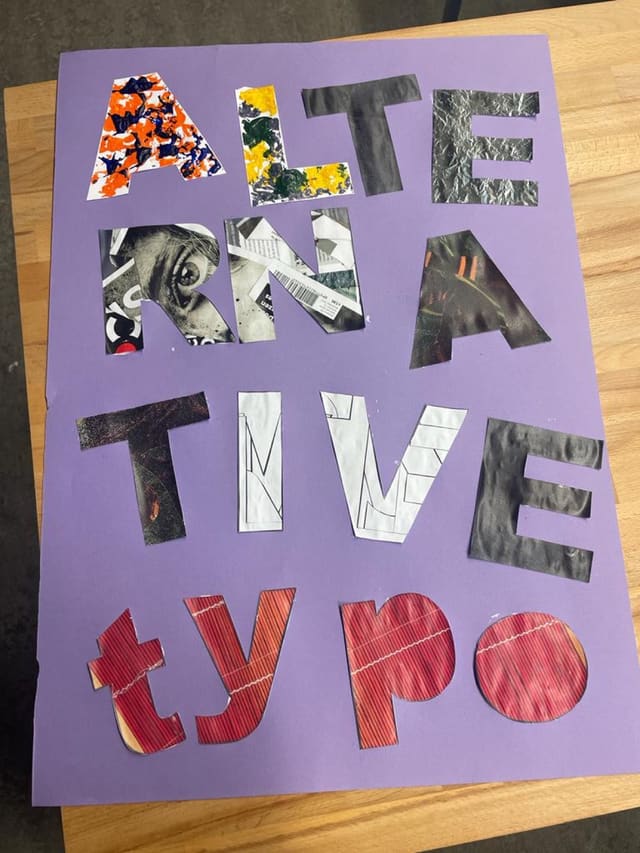 Alternative typography concept board